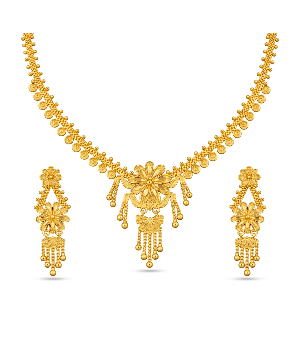 Gold Plated Classic Botanical Necklace Set