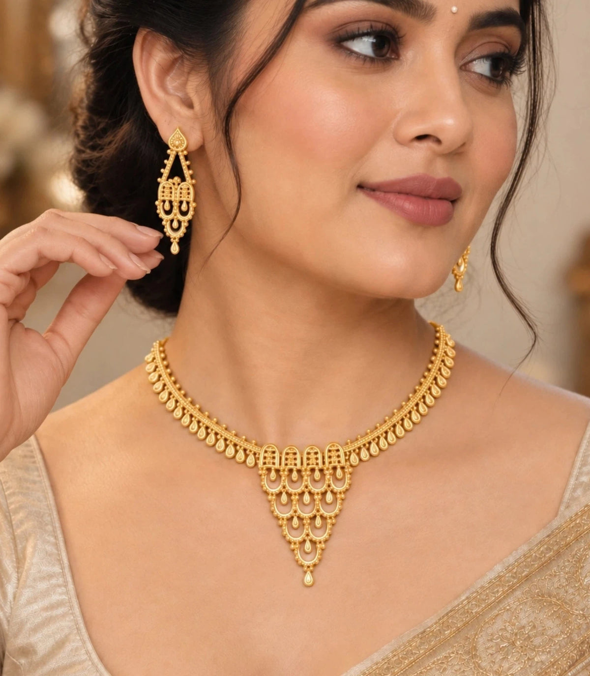 Gold Plated Festive Coin Heritage Necklace Set