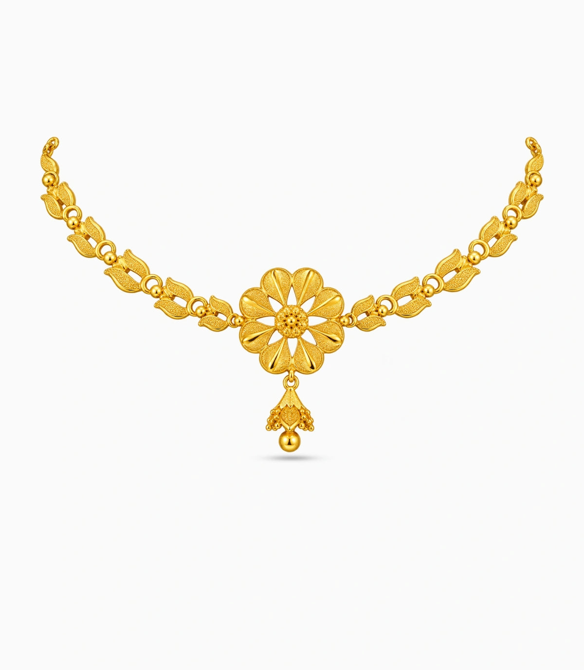 Gold Plated Radiating Floral Choker Set