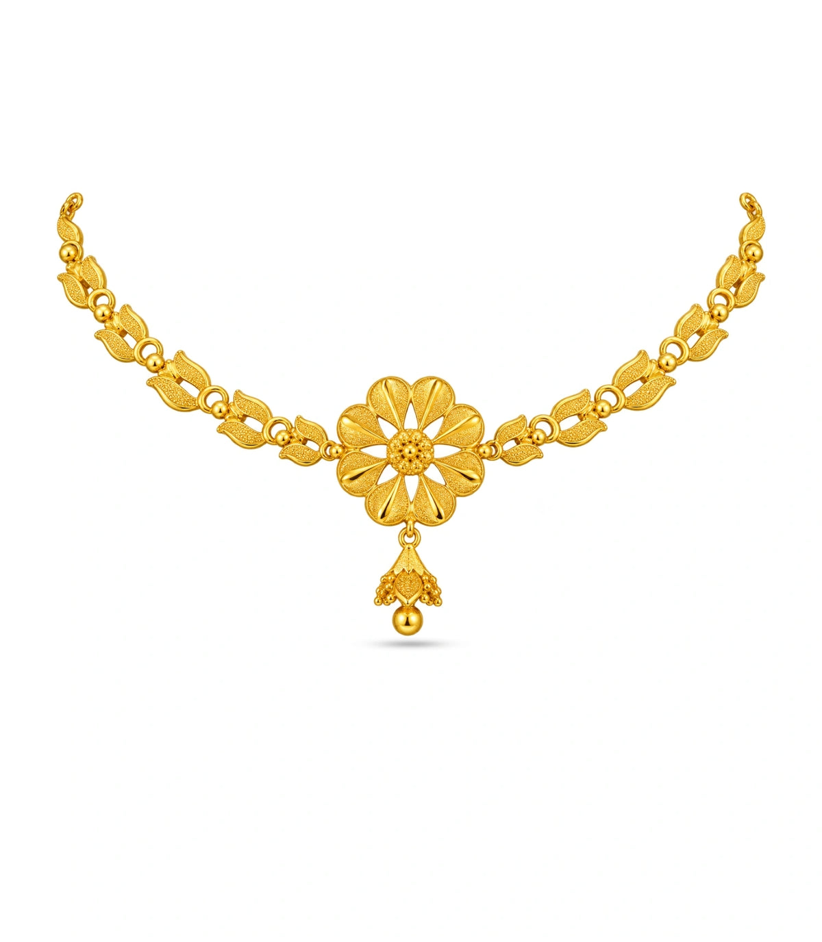 Gold Plated Radiating Floral Choker Set
