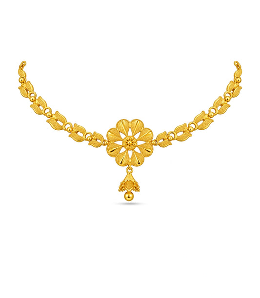Gold Plated Radiating Floral Choker