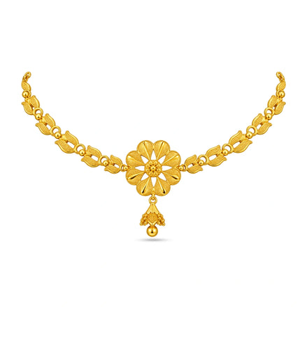 Gold Plated Radiating Floral Choker Set