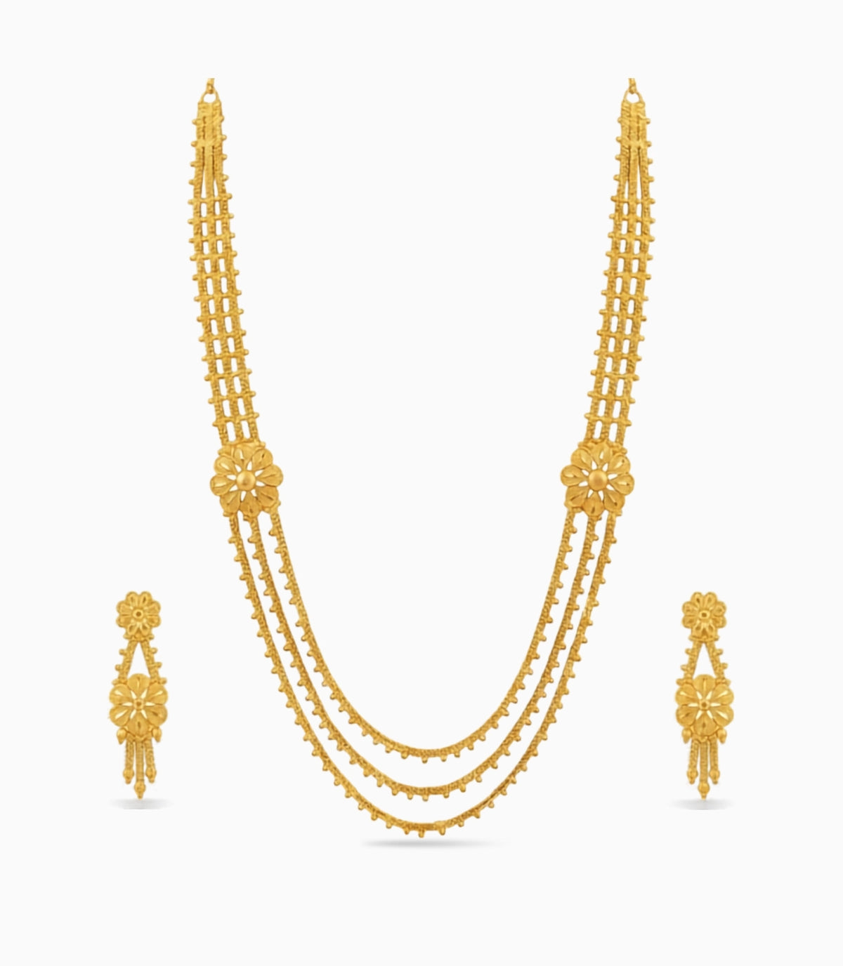 Gold Plated Wedding Layered Long Necklace