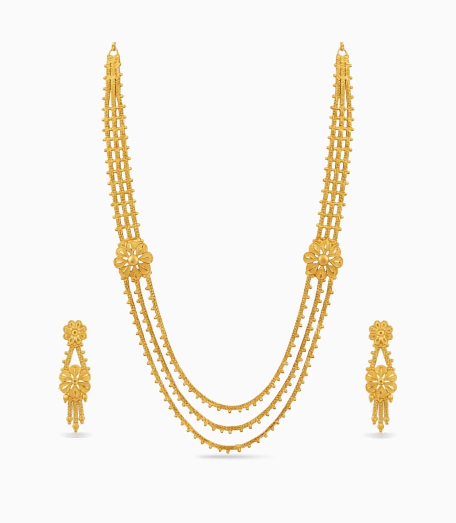 Gold Plated Wedding Layered Long Necklace