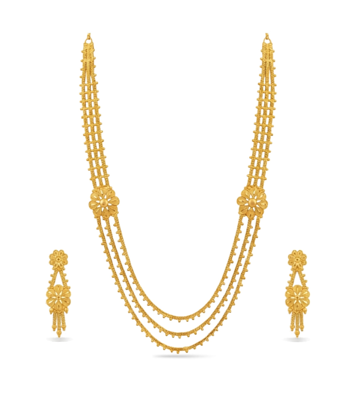 Gold Plated Wedding Layered Long Necklace