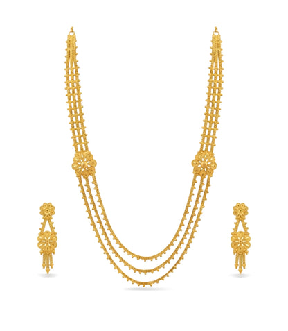Gold Plated Wedding Layered Long Necklace