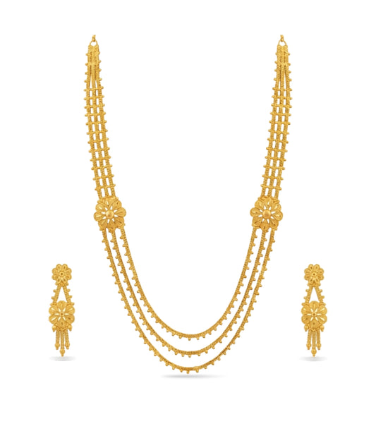 Gold Plated Wedding Layered Long Necklace