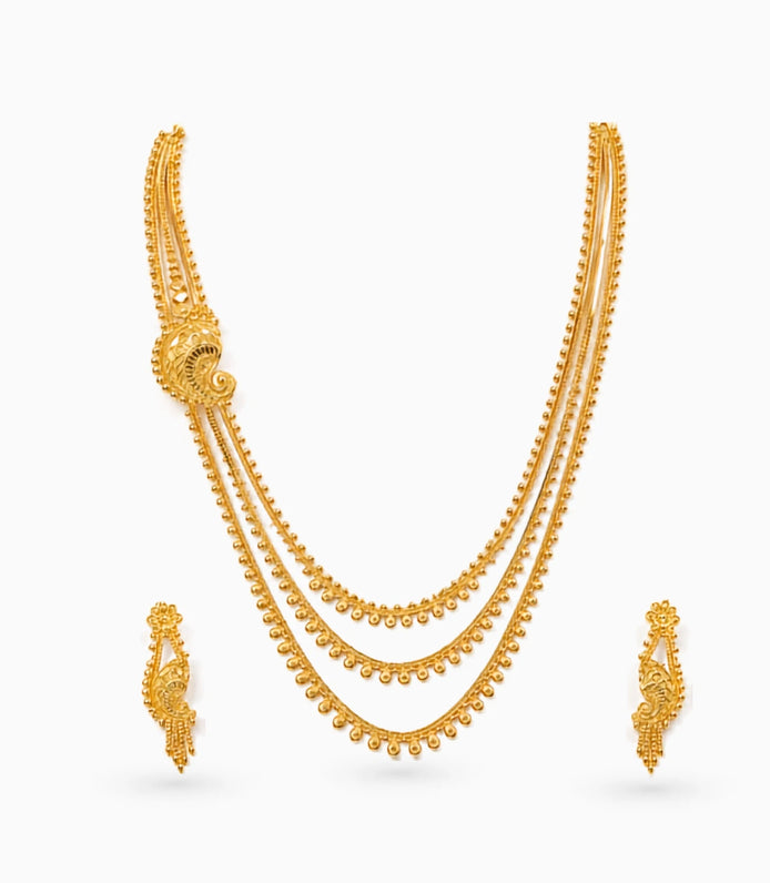 Gold Plated Bridal Layered Necklace