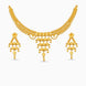 Gold Plated Cascading Leaf Necklace Set