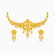Gold Plated Quad-Floral Crest Choker Set