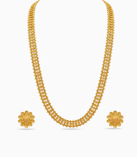 Gold Plated Heart Sitahar Long Necklace