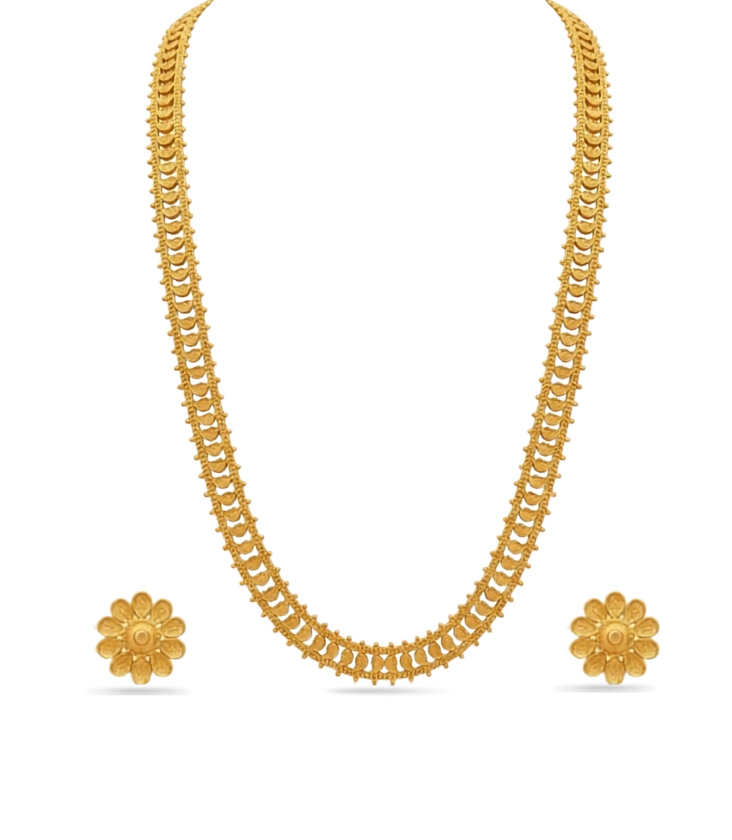 Gold Plated Heart Sitahar Long Necklace