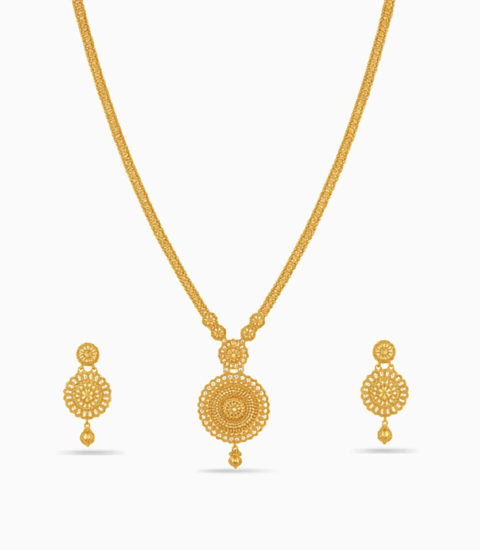 Gold Plated Wedding Long Necklace