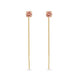 Gold Plated Pink AD Sui Dhaga Earrings