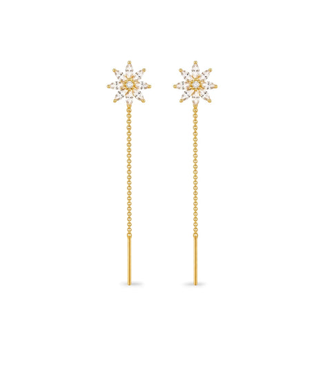 Gold Plated Blossoms Sui Dhaga Earrings