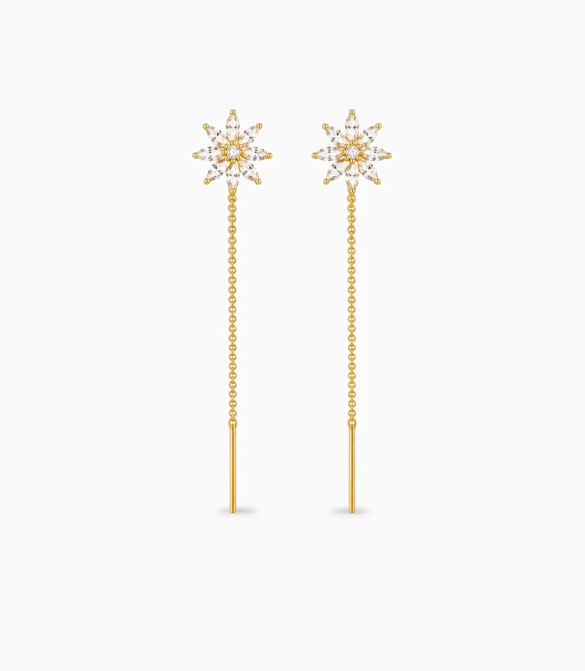 Gold Plated Blossoms Sui Dhaga Earrings