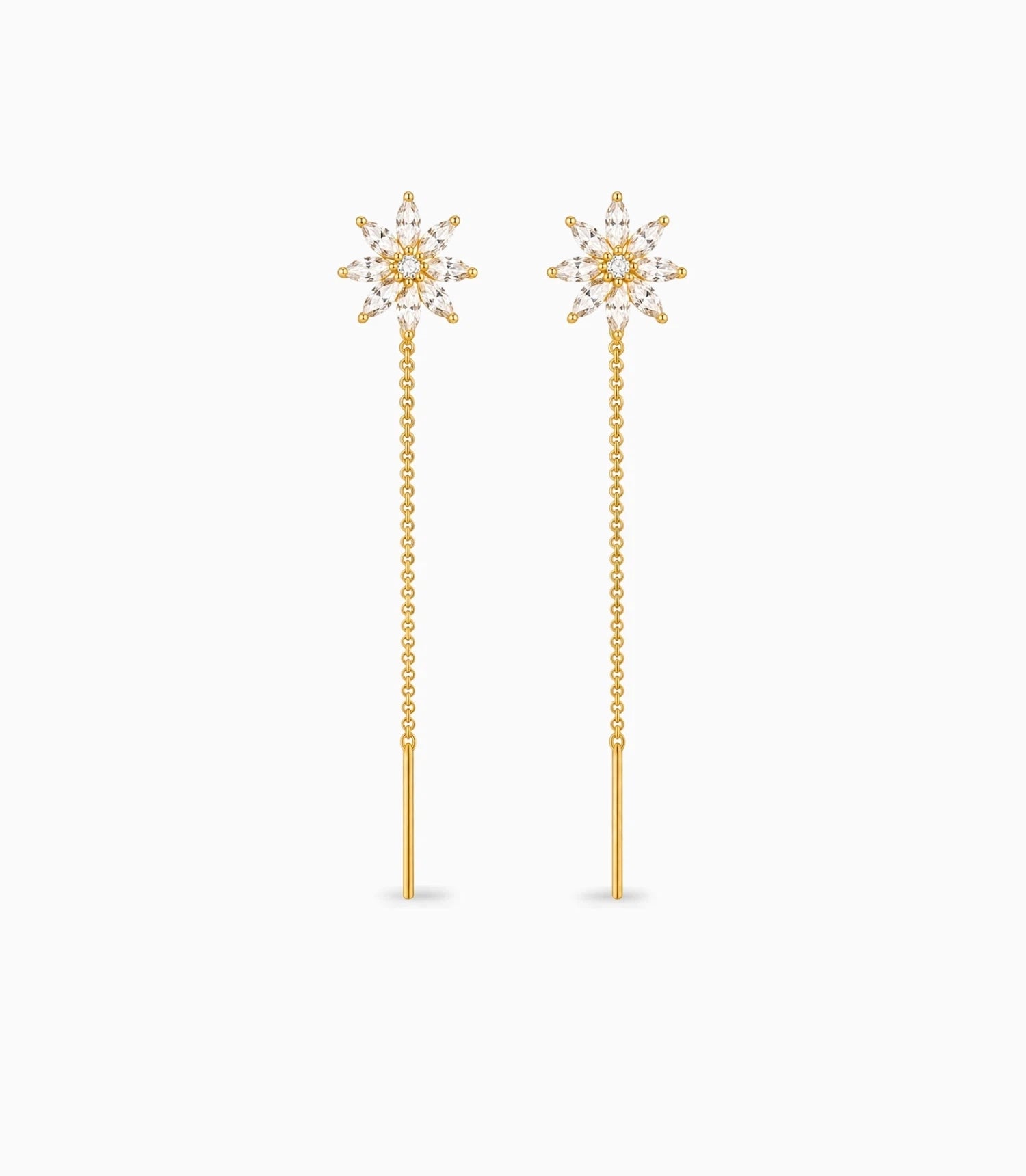 Gold Plated Blossoms Sui Dhaga Earrings