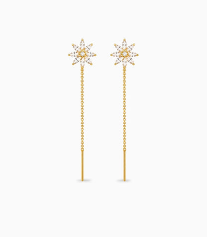 Gold Plated Blossoms Sui Dhaga Earrings