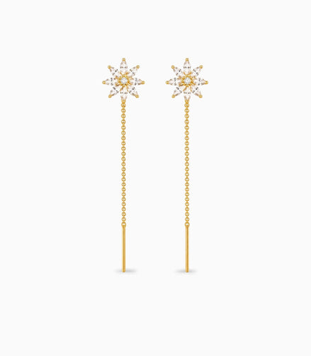 Gold Plated Blossoms Sui Dhaga Earrings