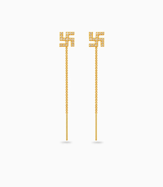 Gold Plated Delicate Sui Dhaga Earrings