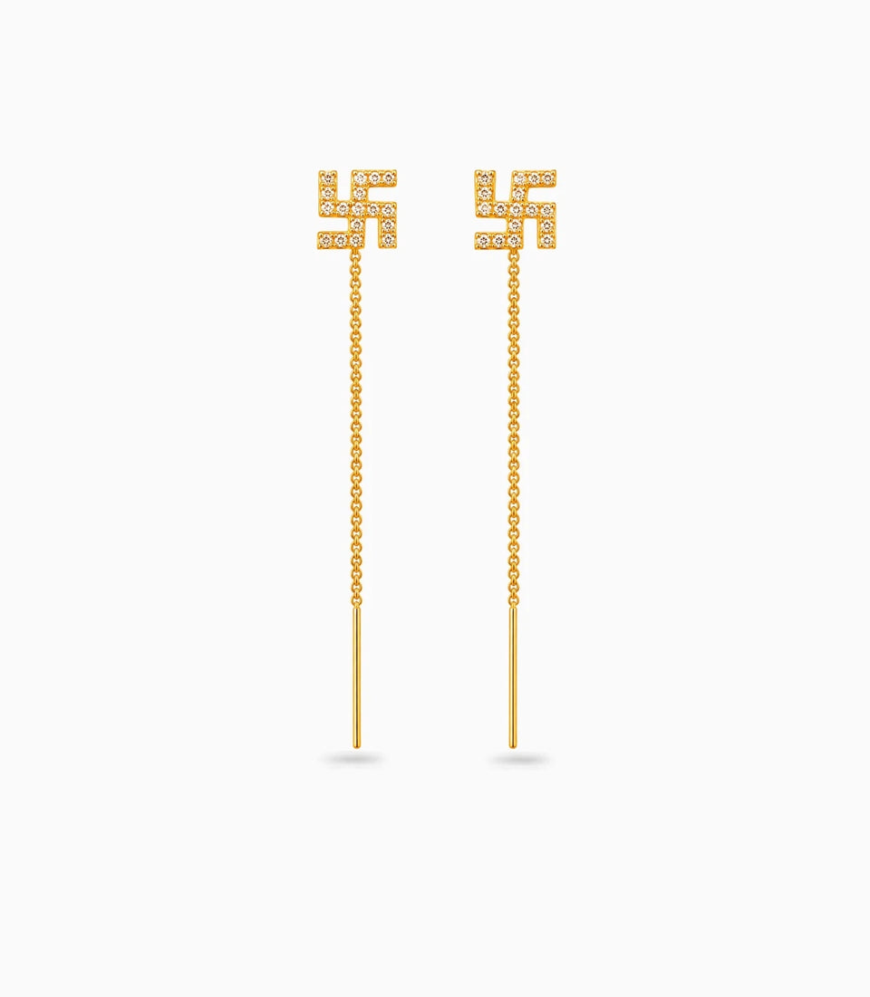 Gold Plated Delicate Sui Dhaga Earrings