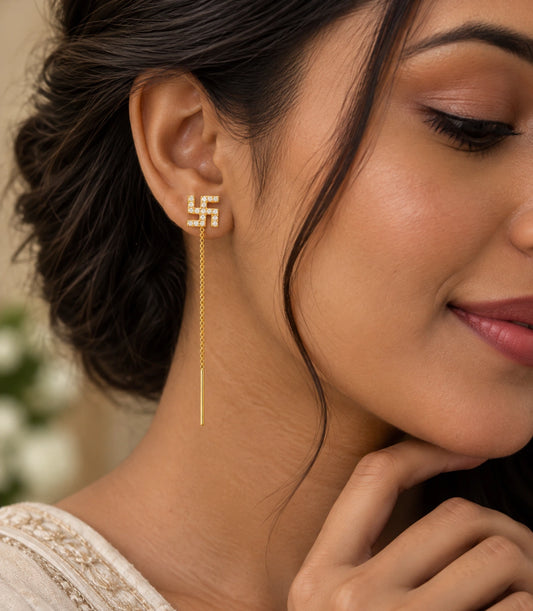 Gold Plated Delicate Sui Dhaga Earrings