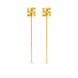 Gold Plated Sawastik Sui Dhaga Earrings
