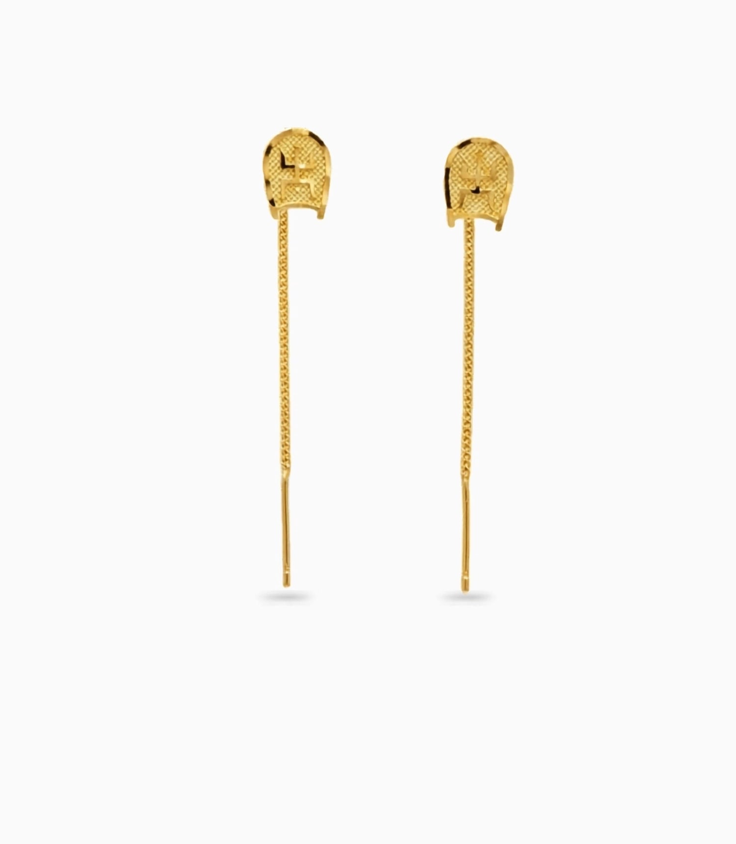 Gold Plated Spiritual Symbolic Sui Dhaga Earrings