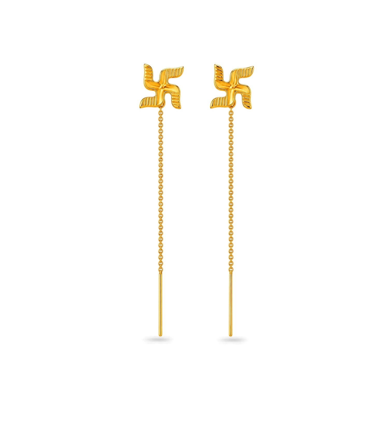 Gold Plated Swastik Divine Sui Dhaga Earrings