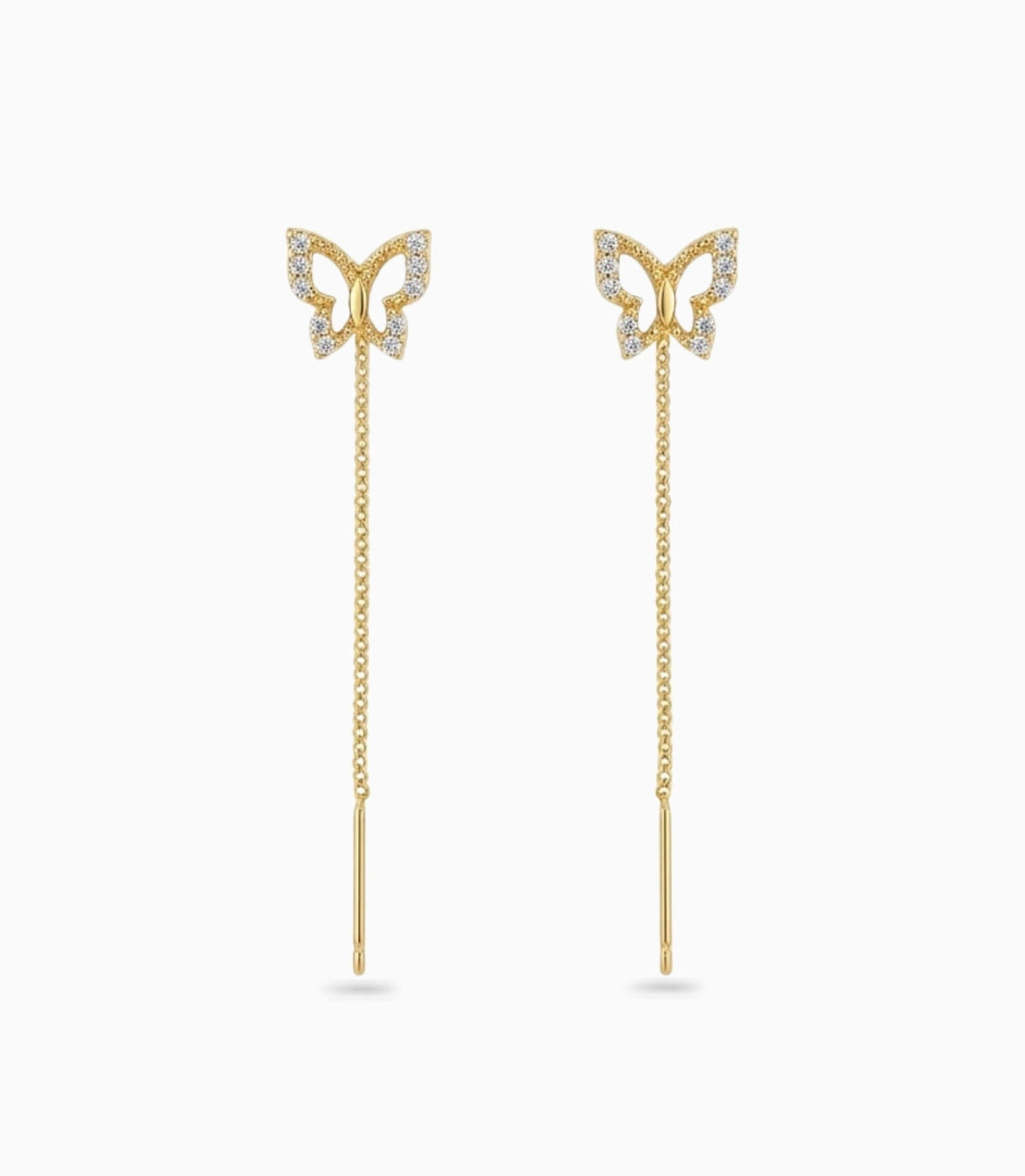 Gold Plated Butterfly Sui Dhaga Earrings