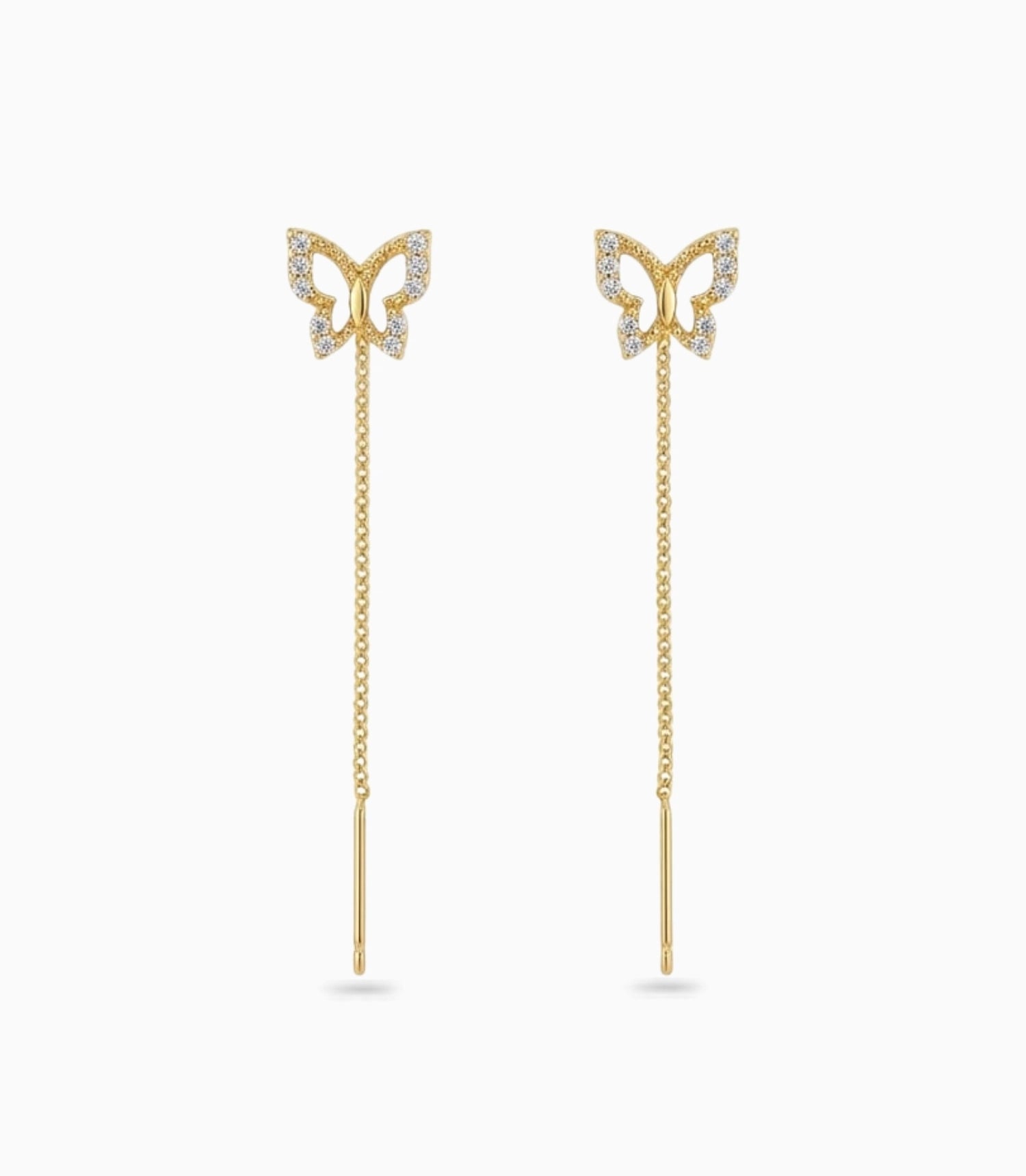 Gold Plated Butterfly Sui Dhaga Earrings