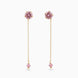 Gold Plated Round Pink AD Sui Dhaga Earrings