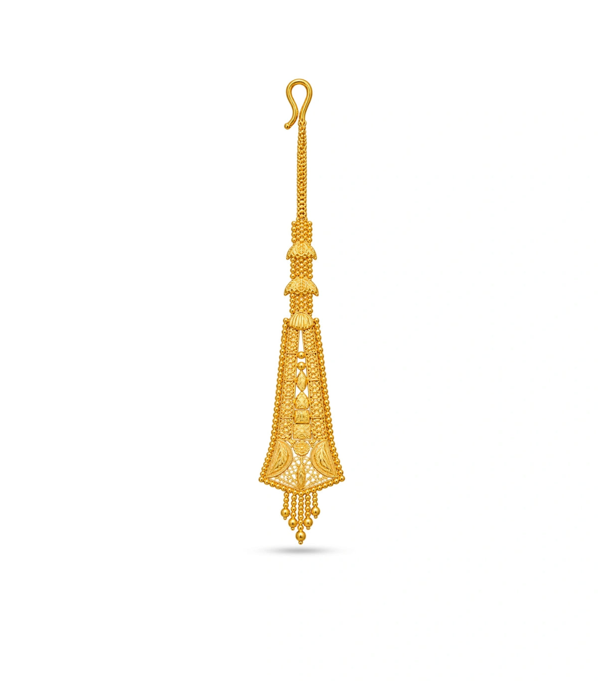 Gold Plated Tapered Shield Maang Tika