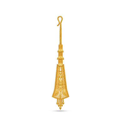 Gold Plated Tapered Shield Maang Tika