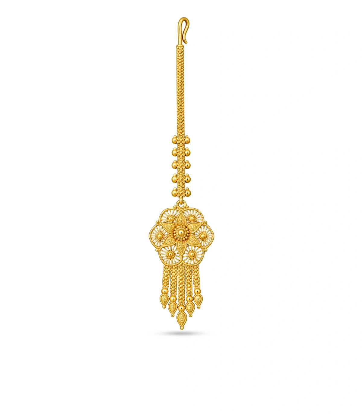Gold Plated Blooming Starburst Maang Tika