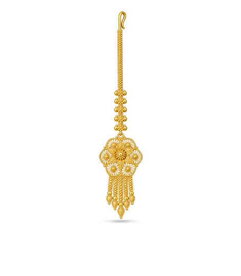 Gold Plated Blooming Starburst Maang Tika
