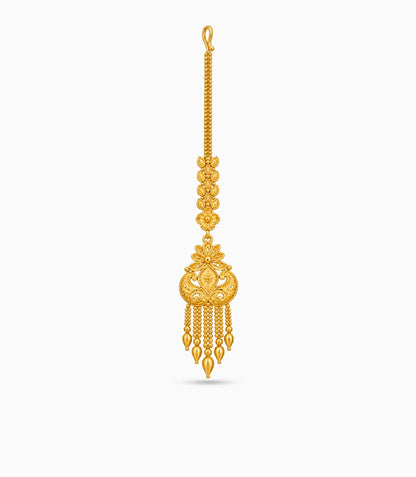Gold Plated Twin Peacock Maang Tika