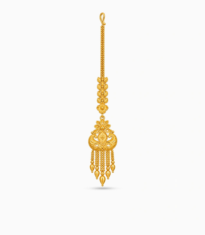 Gold Plated Twin Peacock Maang Tika