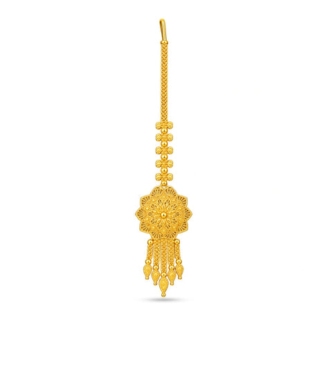 Gold Plated Lotus Mandala Maang Tika