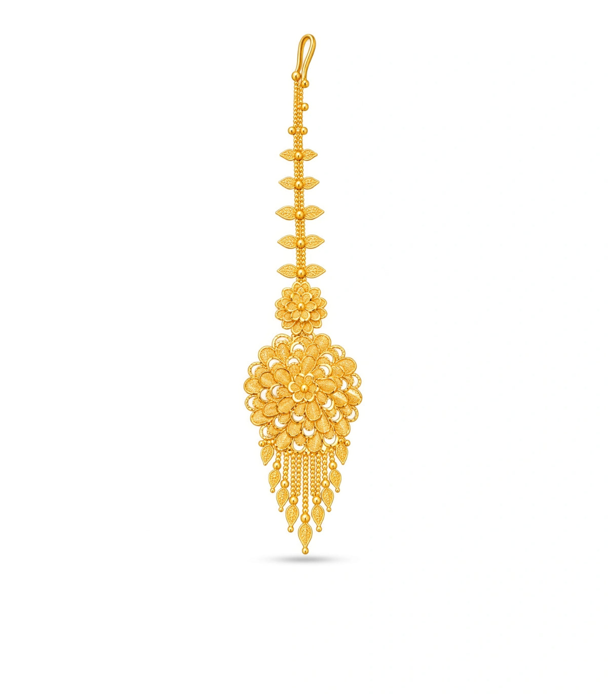 Gold Plated Blooming Heart Maang Tika