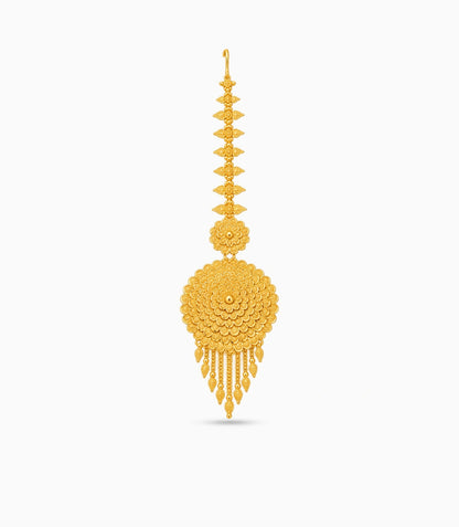 Gold Plated Royal Floral Bloom Maang Tika