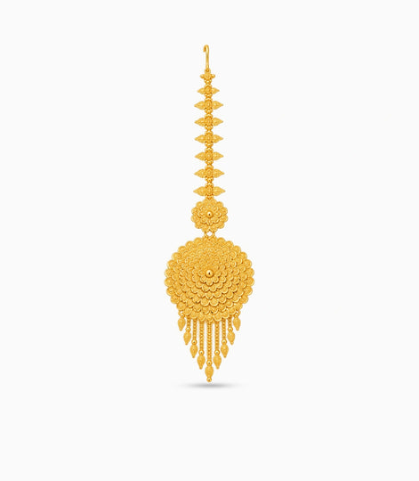 Gold Plated Royal Floral Bloom Maang Tika