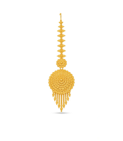 Gold Plated Royal Floral Bloom Maang Tika
