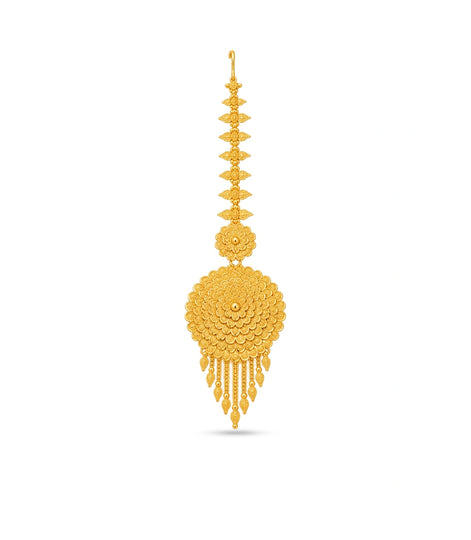 Gold Plated Royal Floral Bloom Maang Tika