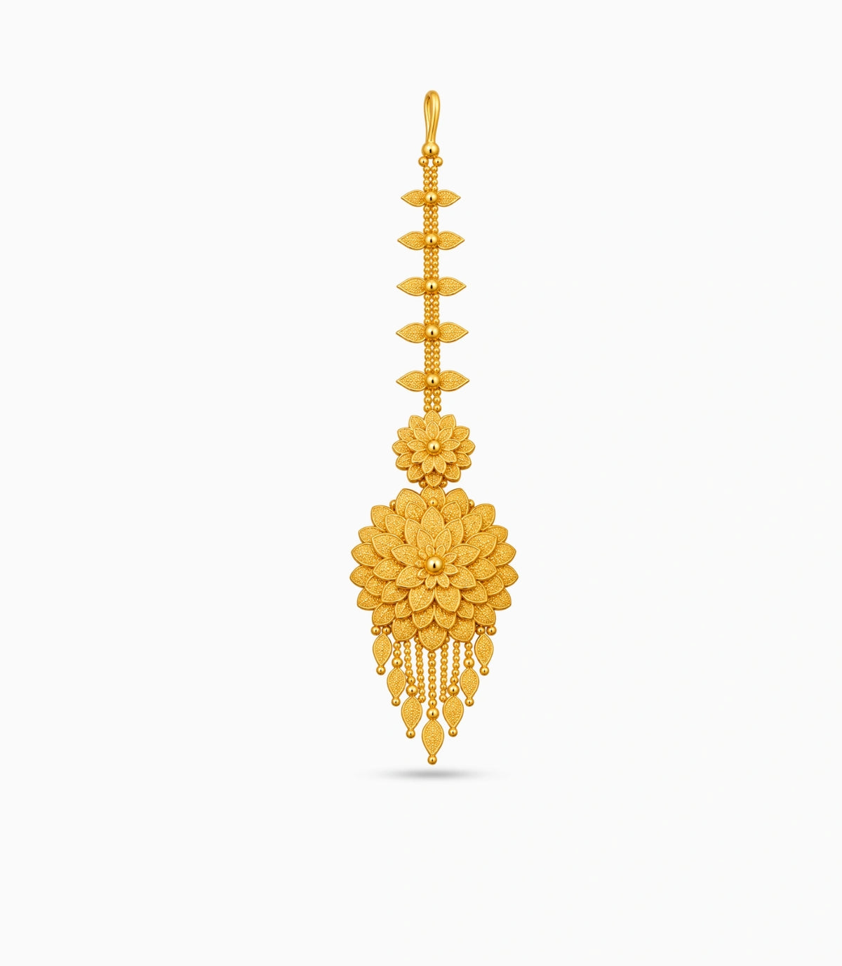 Gold Plated Chrysanthemum Bloom Maang Tika