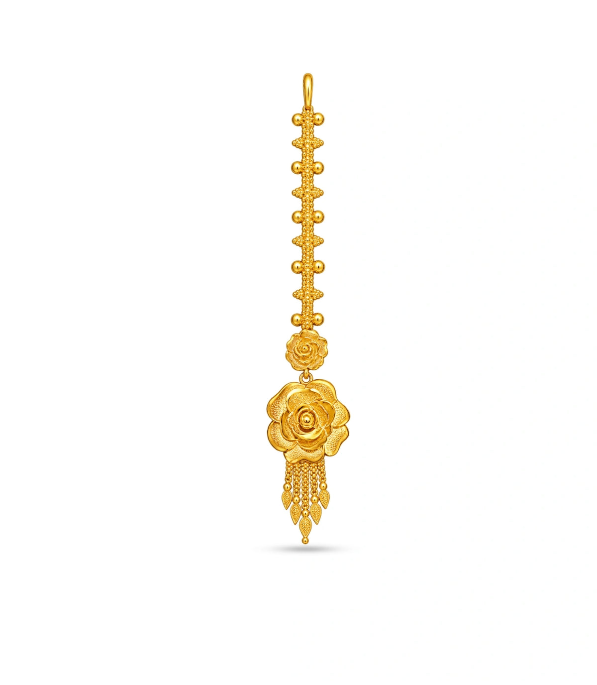 Gold Plated Rose Petal Maang Tika