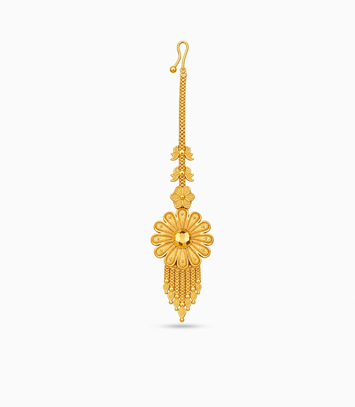 Gold Plated Blooming Sunflower Maang Tika