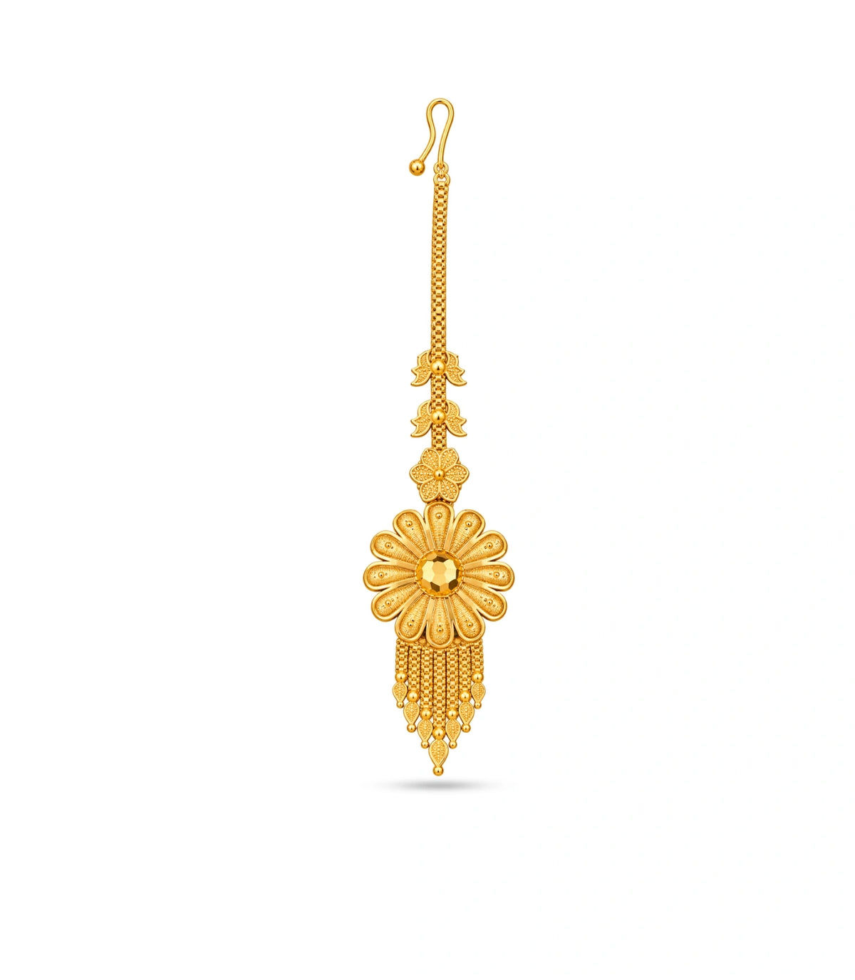 Gold Plated Blooming Sunflower Maang Tika