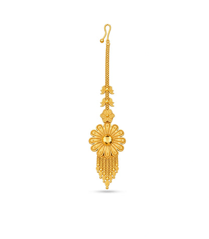 Gold Plated Blooming Sunflower Maang Tika