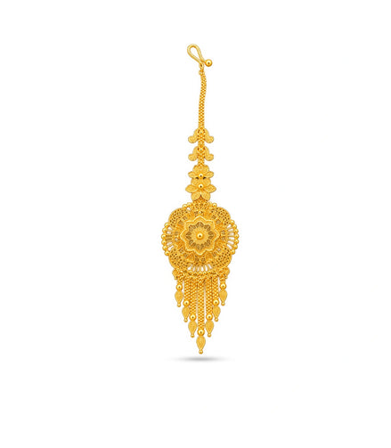 Gold Plated Radial Starburst Maang Tika